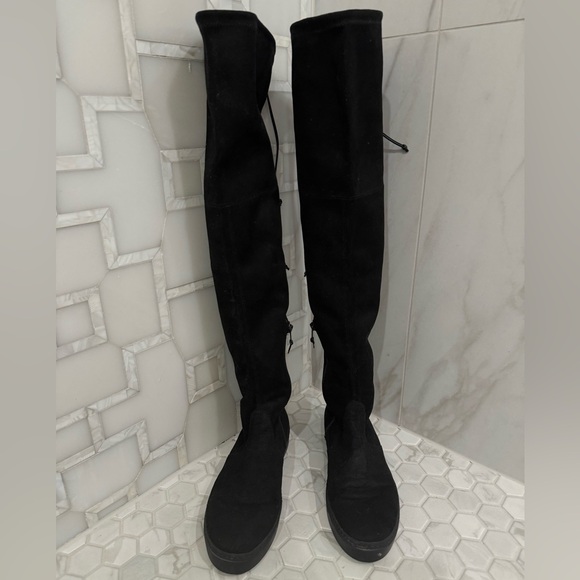 Stuart Weitzman Black Suede Over-the-Knee Boots - Picture 6 of 14
